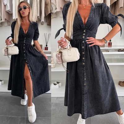 Elsie™ | Stilren denimklänning