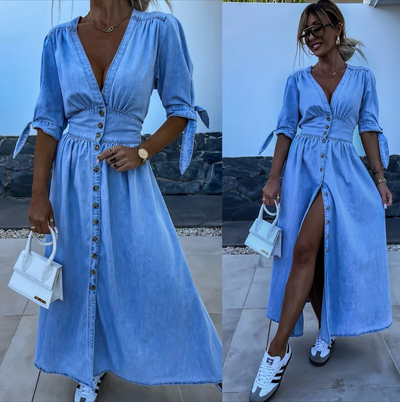 Elsie™ | Stilren denimklänning